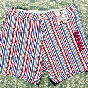 Women’s Caribbean Joe shorts red white blue stripes SUMMER Lovin perfection NWT
